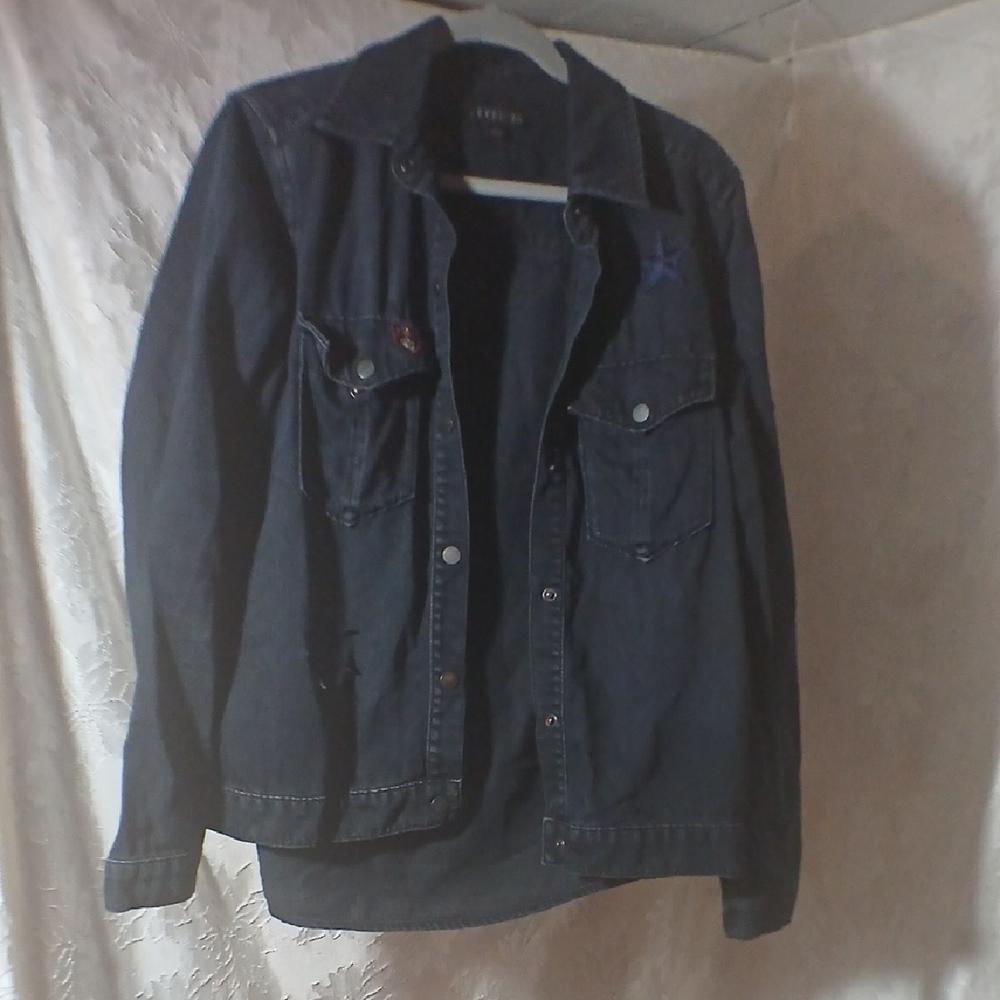 Level 99 Navy Button-Up Shirt Jacket
